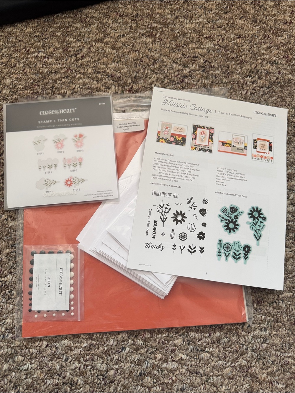 Close To My Heart Hillside Cottage Sticker & Stamp Kit — Coral